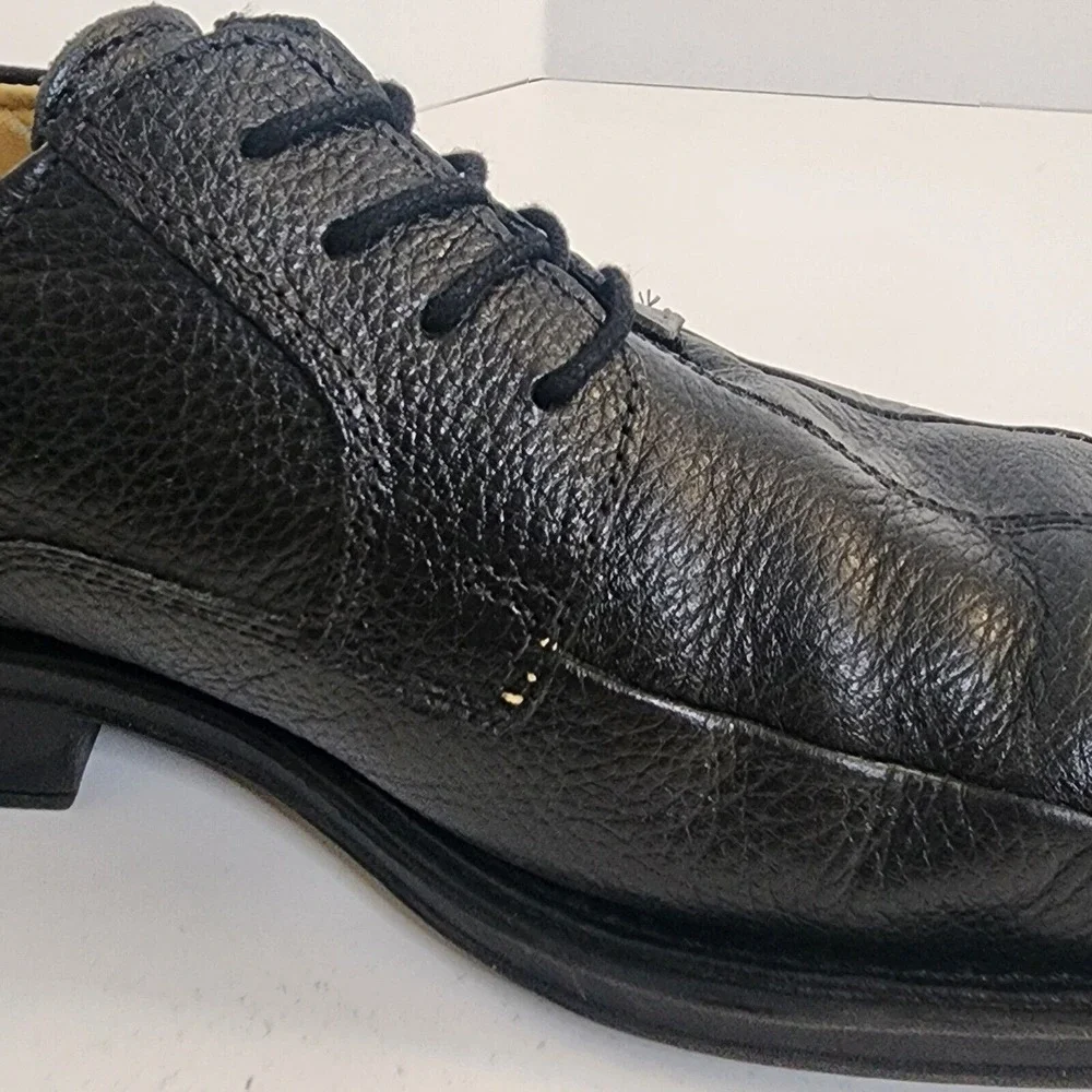 Studio Belvedere Bay Bridge Oxford Black Pebbled Leather‎ Shoes Mens 10D